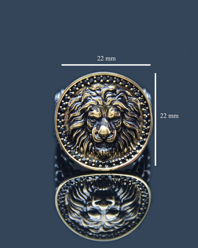 Supreme Lion Gold Plated & Oxidized Ring