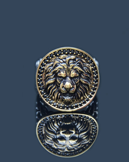 Supreme Lion Gold Plated & Oxidized Ring
