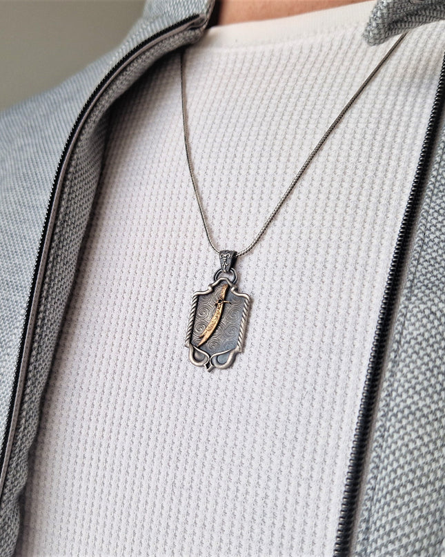 Zulfikar Zülfikar Schwert Halskette 925 Sterling Silber